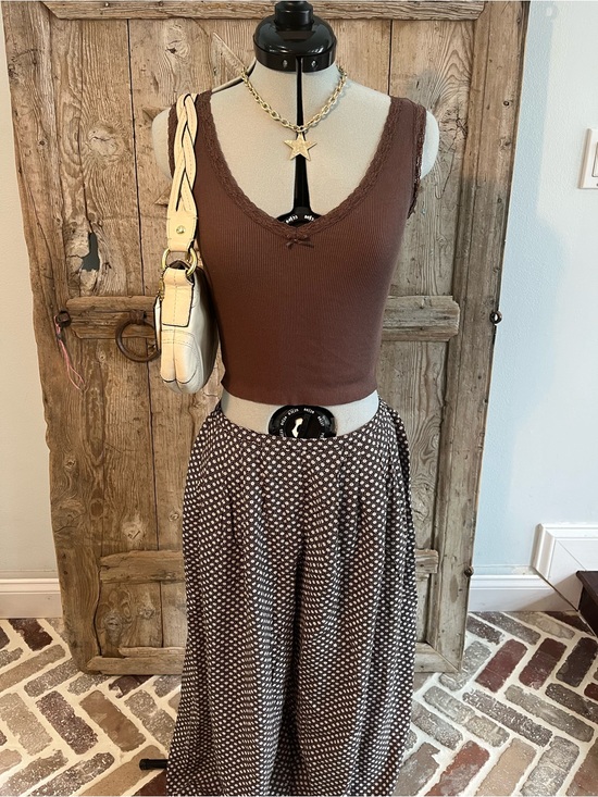 aerie Pants - NWT Aerie Brown Floral Wide Leg Boho Pants- Size S ($65 Retail)